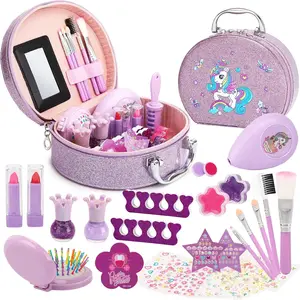 EPT Hot Sale Girl OEM Cosmetic Toys Pretend Play Kids Makeup Kits Washable Non-Toxic Make up Bag Toys
