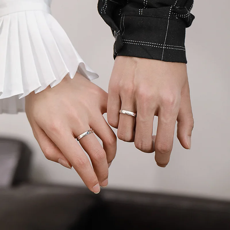 Buy Adjustable Couple Rings for lovers in Silver valentine gift