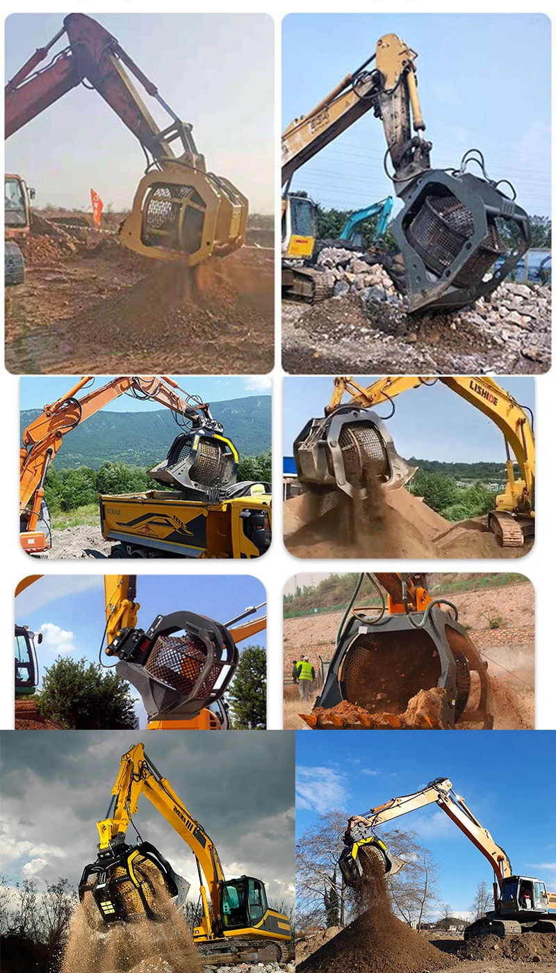 GEB Rotary Screening BUCKET Loader Screener Bucket MSB16 Loader Sieve Bucket for 5T 8T Loader