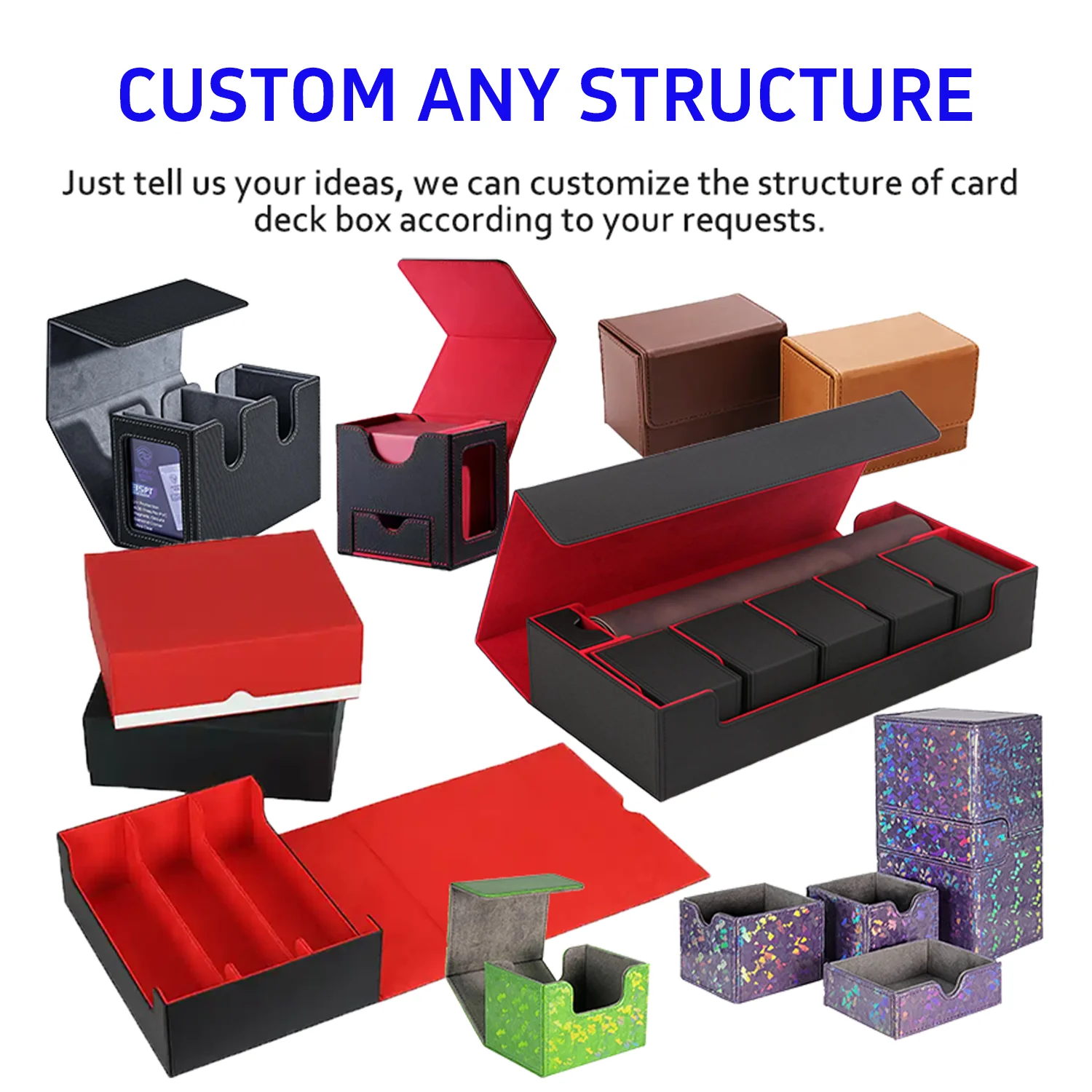 Card Deck Box Holds 100+ Cards Sparkly Material Commander Card Holder for  TCG MTG Magic the Gathering Cards