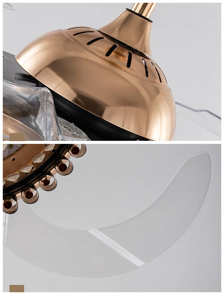 42 inch 96W Crystal fan with light and remote control chandelier ceiling fan lamp LED ceiling fan light