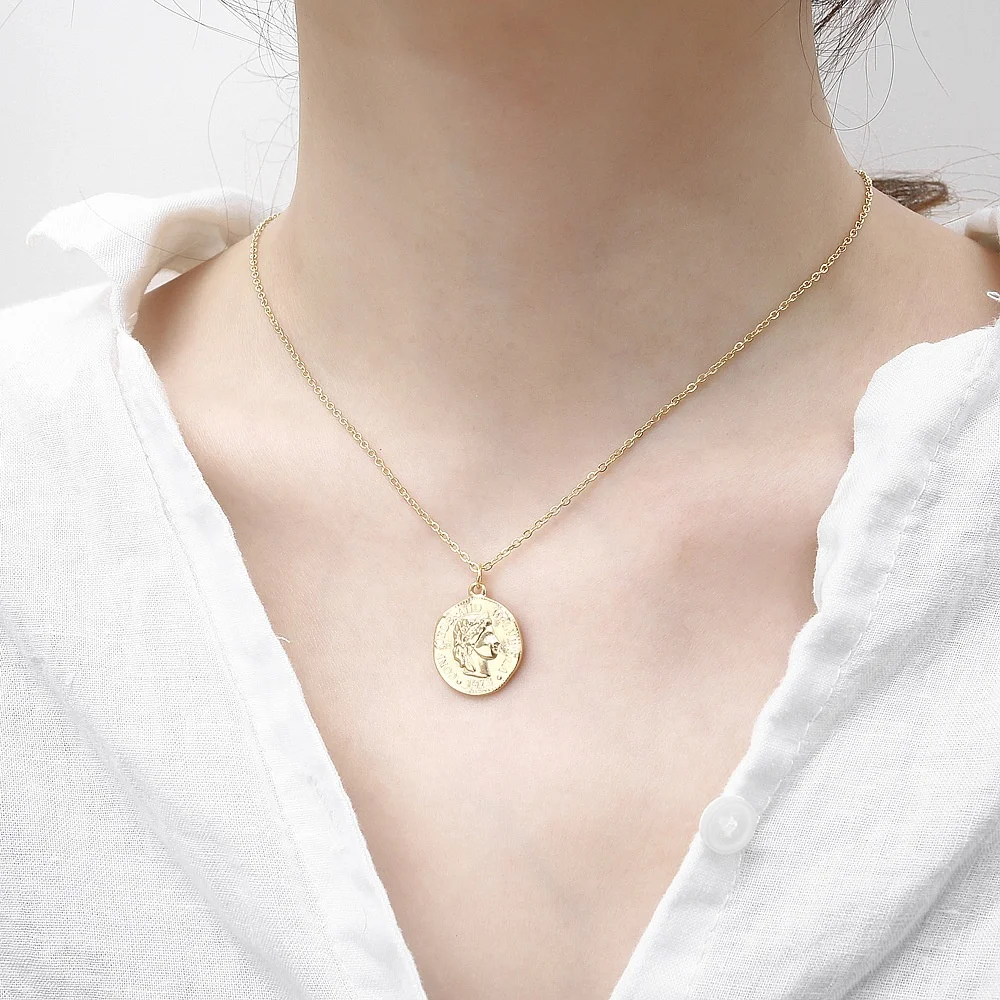 MECYLIFE スイス 10ラッペン ヘルヴェティア連邦 チャームペンダント ミニマリスト向け ステンレススチール製 通貨コインネックレス