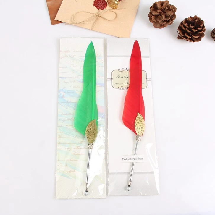 Винтажная ручка-перо из индейки перо натурального пера индивидуальная Индивидуальная Бумажная карточная