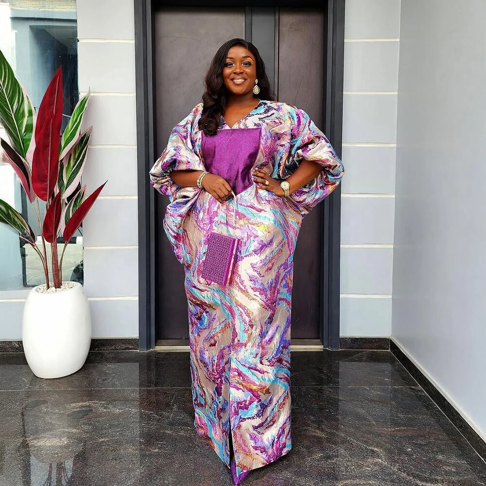 ladies dress fabric Luxurious Jacquard Fabric African Dress Styles Elegant Expensive Clothing  for Women Including Plus Size Options