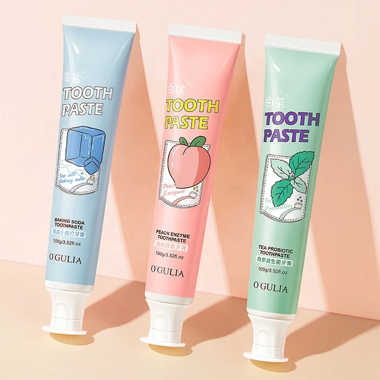 OEM ODM отбеливающая зубная паста персик белый чай морская соль уход за полостью рта Зубы натуральная Органическая Зубная Паста