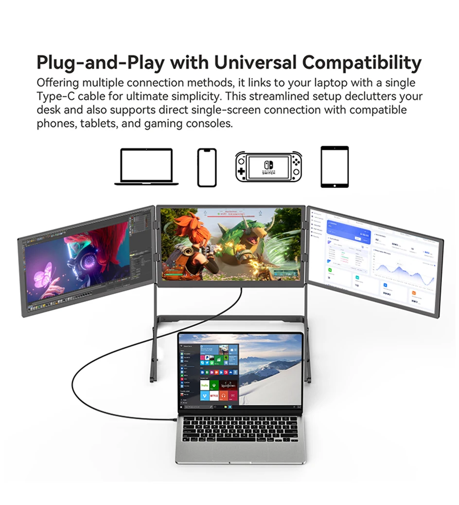 14.0" Aluminium Triple Folding Monitor (1080P / 2.5K Optional) detail 5