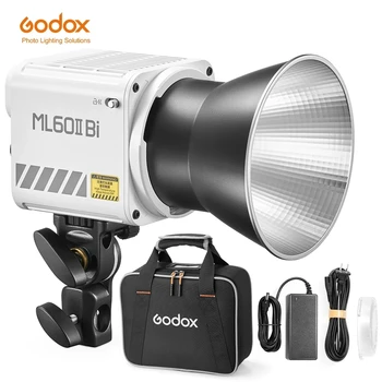 Godox ML60II BI 2800K -6500K LED Video Light Silent Mode Portable Brightness Adjustment Support Li-ion Outdoor LED Upgraded Lamp