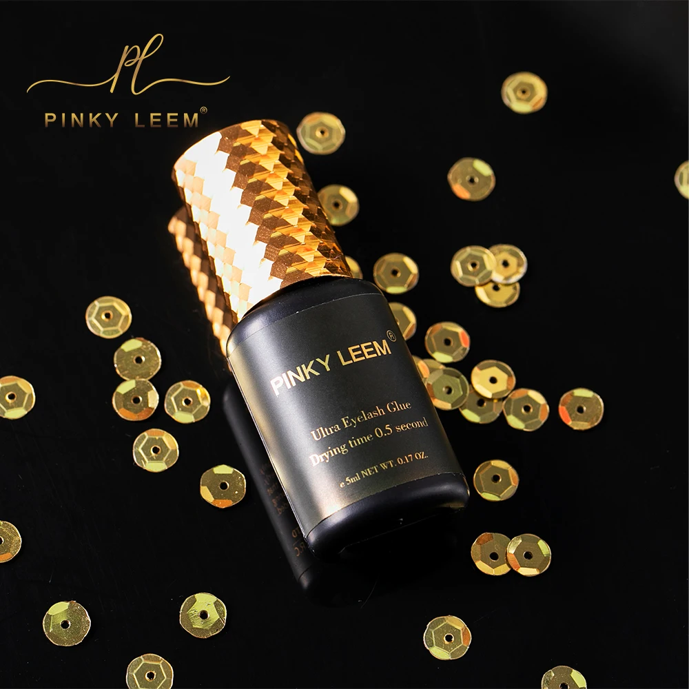Pinky Leem Fast Drying Strong False Eyelash Extension Glue Low Smell Lash Extension Adhesive for 7-8 Weeks Retention