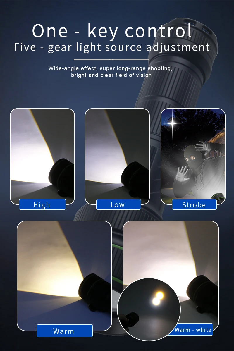 product high lumens power bank usb rechargeable zoomable led waterproof long range powerful led torches light tactical flashlights-17