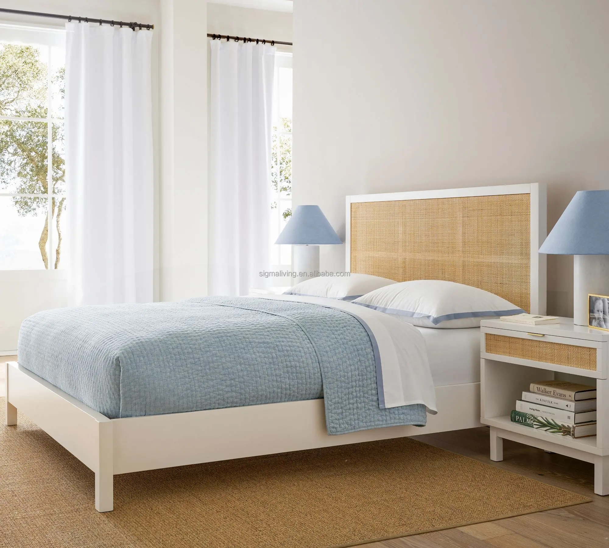 King bed smart bed indoor furniture bedroom sets cane bed