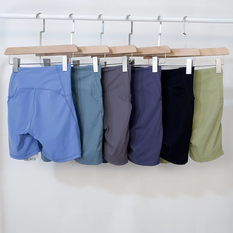 High-Waist Nylon Yoga Shorts with Tummy Control High-Elasticity for Cycling Running Fitn preview