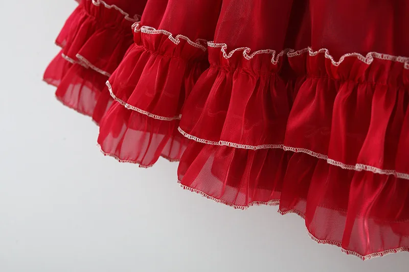 New Spring and Autumn Girls' Lace Embroidered Dress Lace Princess Skirt