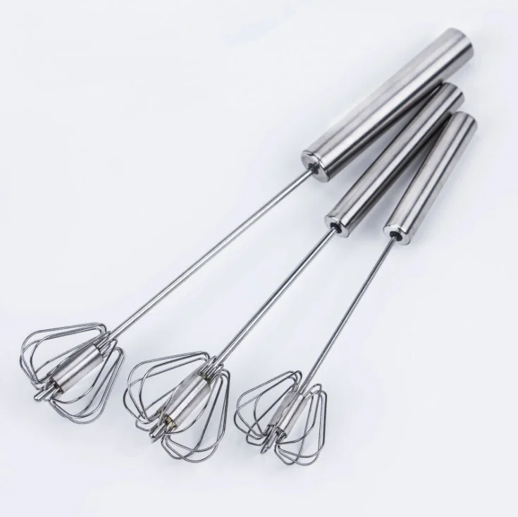 12 Inch Stainless Steel Semi-Automatic Whisk Handhold Push-Type Egg Beater  for H