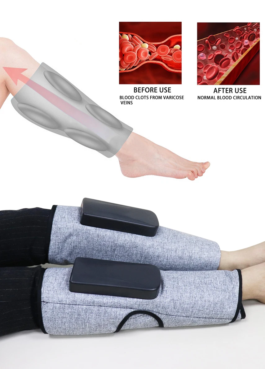 Portable sequential compression dvt prevention pump manufacturers pneumatic pump for leg therapy with battery inside details