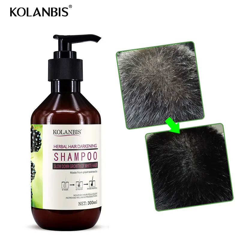 Source KOLANBIS Natural Herbal White Hair Darkening Shampoo White Hair To  Black on malibabacom