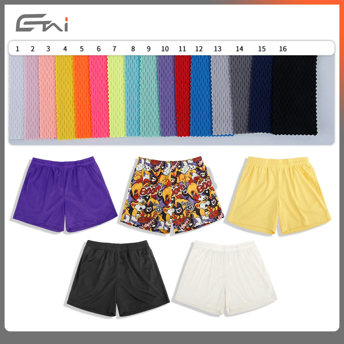 Summer Essentialsed Beach 100% Polyester Gym Running 5 Inch Sweat Shorts Custom Sublimation Logo Mesh Basketball Shorts for Men