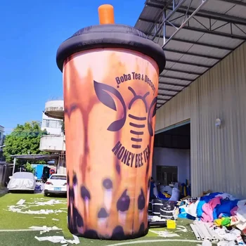 Custom Made Giant advertising inflatable milk tea bottle / inflatable tea cup / inflatable can for sale