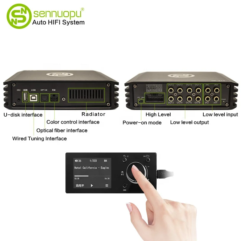 Sennuopu 車用音響プロセッサー 12チャンネル DSP アンプ リモコン付き
