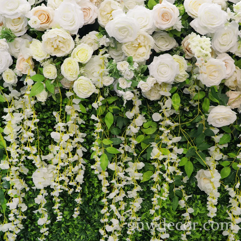 Custom Wedding Supplies Decoration Flower Wall Panel Backdrop Silk