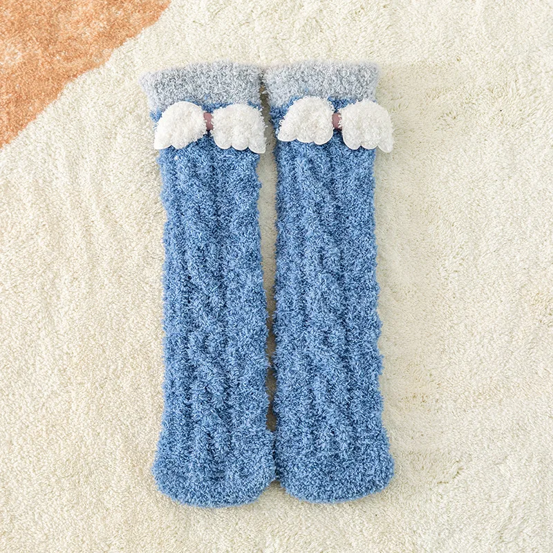 YUELI wholesales slipper winter thicker comfortable fuzzy kids socks