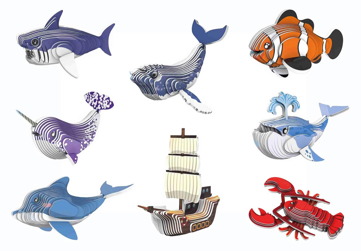 2025 Unisex DIY 3D Paper Assembly Sea Animal Model SETM Cartoon