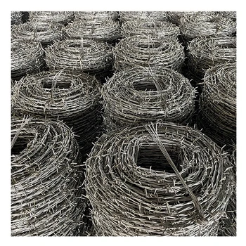 Galvanized barbed wire mesh metal fencing security barbed iron wire roll razor blade PVC coated wire