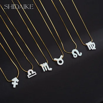 Elegant 18K Gold Plated Teardrop Horoscope Pendant Necklace Trendy White Opal for Girls' Weddings Anniversaries Includes