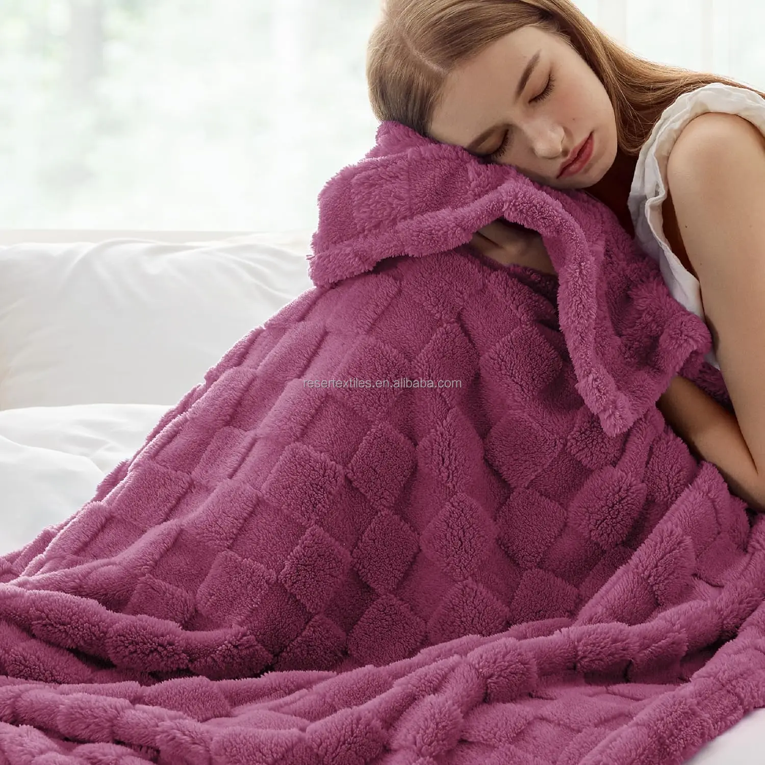 Wholesale Export Home Student Nap Sofa Cover Taffeta Fleece Blanket Solid Color Knitted Technics Perfect Air Conditioning Quilt