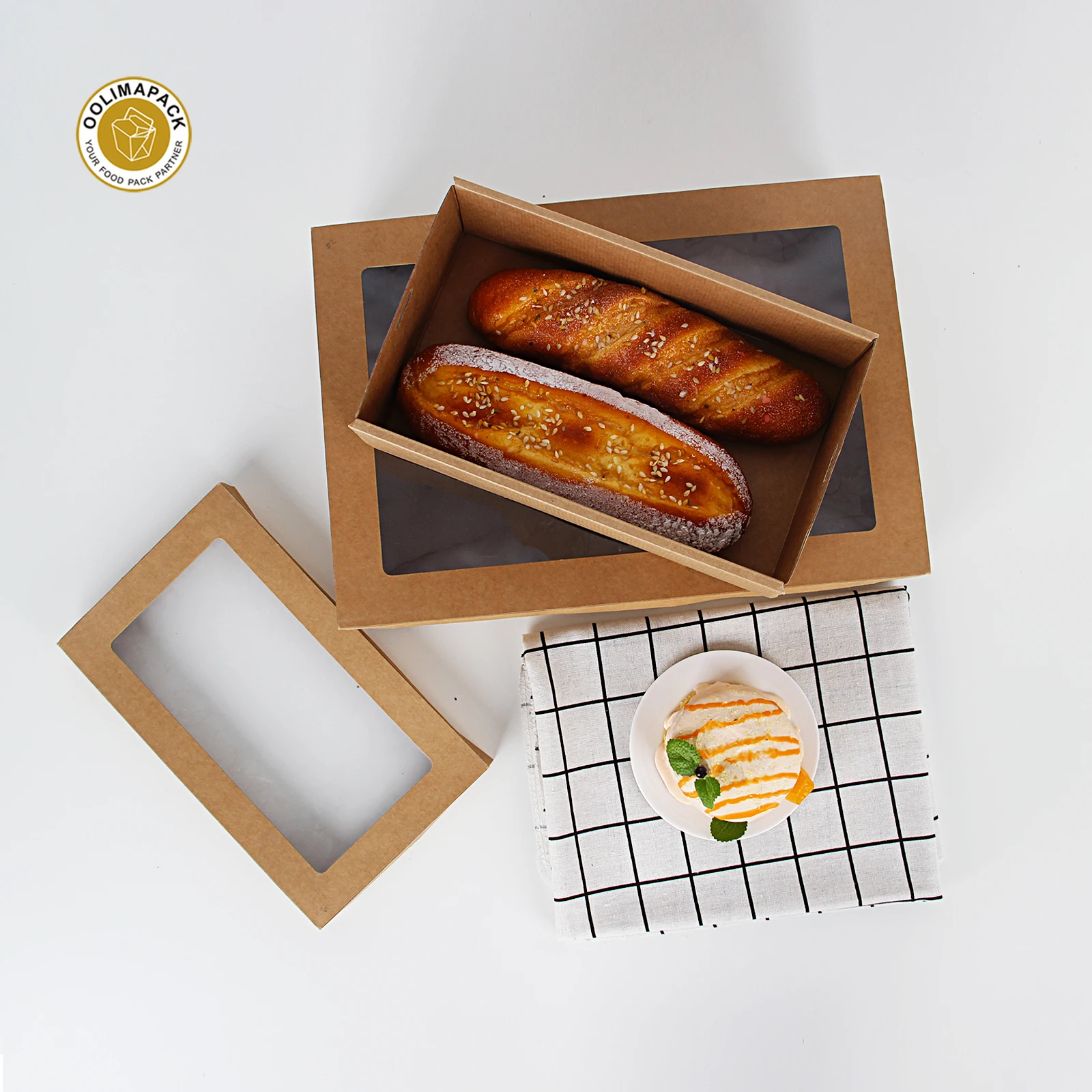 OOLIMA Customization Paper Grazing Boxes With Clear Lids for Family Party
