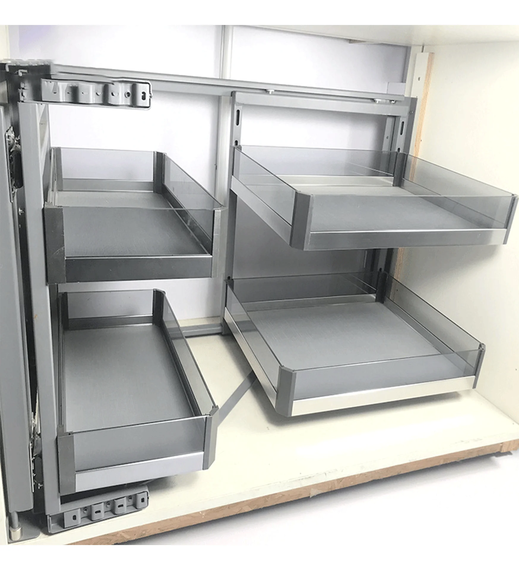 Oem Foshan Kitchen Soft Close Revolving Storage Baskets Swing Tray Magic Corner for Cabinet Blind Corner