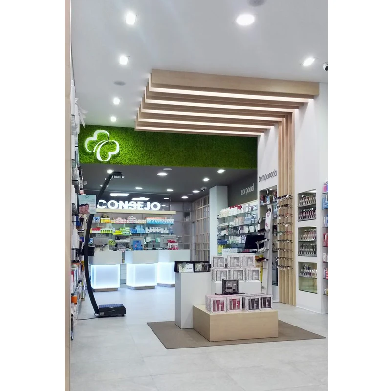 LUX Decoration Ideas Customized Pharmacy Shop Design for Retail Store