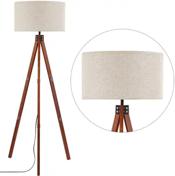Popular Wood Tripod Floor Lamp for Contemporary Living Rooms