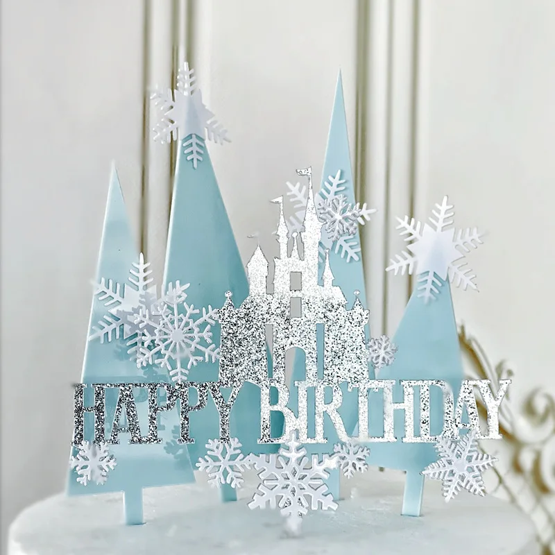 Source Toppers torta castello di neve per Set Topper torta di compleanno  congelato on m.alibaba.com