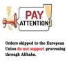 คำสั่งซื้อที่จัดส่งไปยังสหภาพยุโรปไม่รองรับการประมวลผลผ่าน ALI