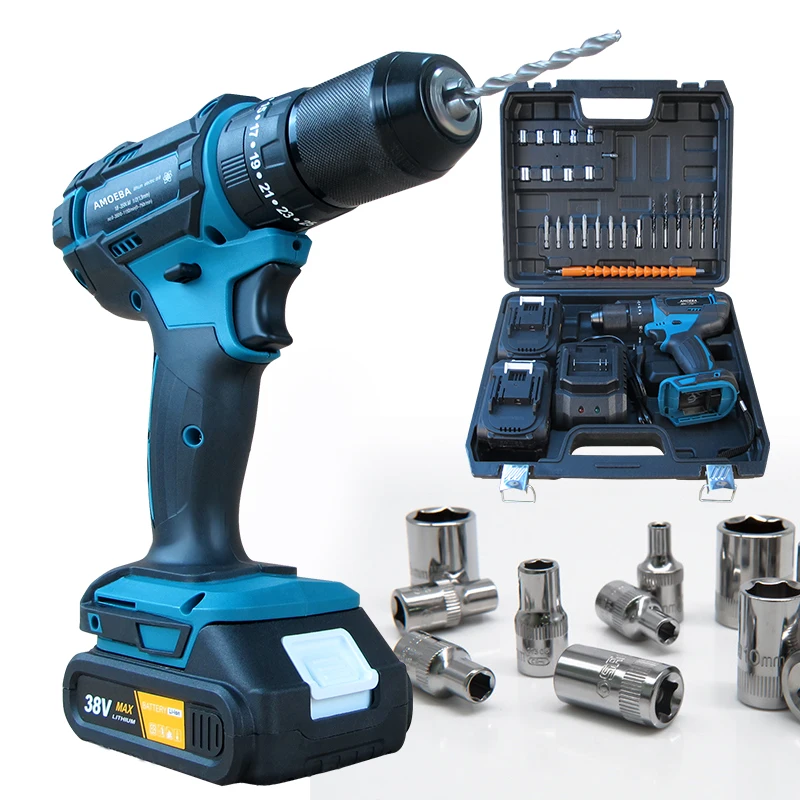 Factory Power Drills Kit 12v Portable Electric Cordless Brushless 18V WOOD DRILL Lithium Battery Heavy Duty Hand Drill Machine