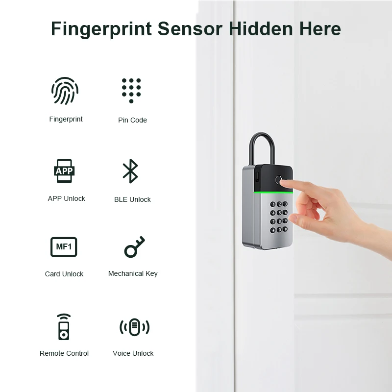 Liliwise Wall Mounted Portable Storage Keybox Hide Security Lock Safe Digital Code App Control Smart Key Box