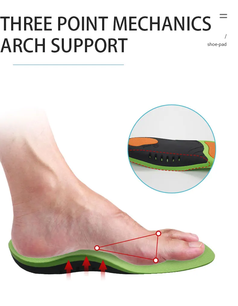Rigid Orthopedic Insoles Flatfoot Orthotic Arch Support Shoe Inserts