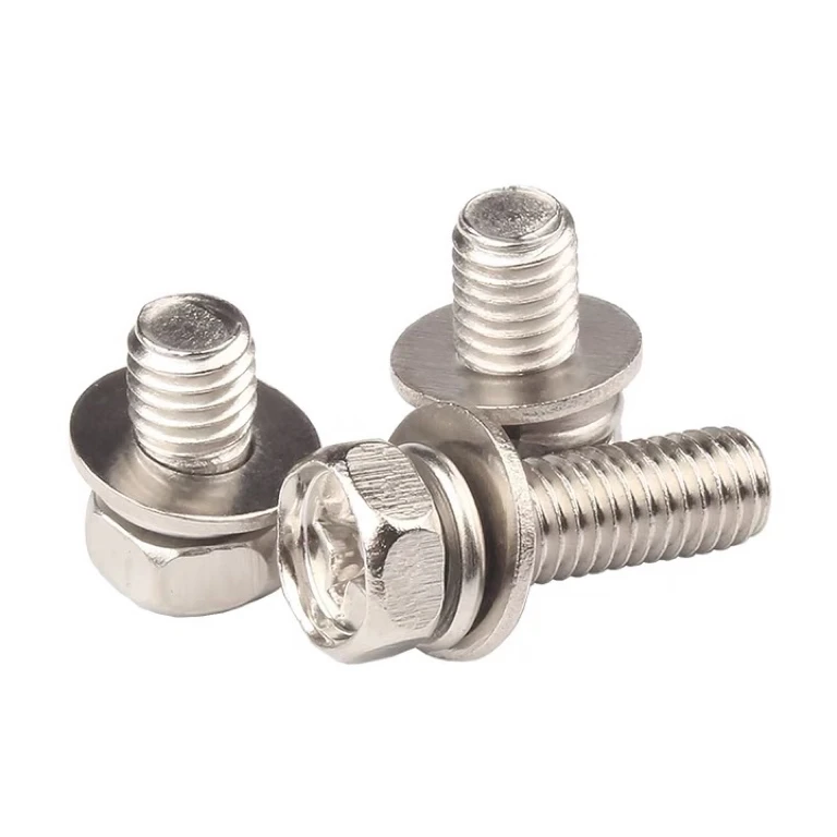 Cross Slot Combination Bolt Screws with Flat Washer and Spring Washer