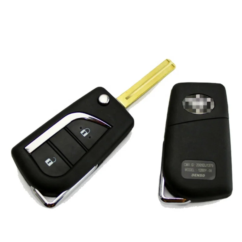 High Quality 2/3 Button Keyless Car Smart Key Fob Car Key Case Cover for toyota corolla Vios with Uncut Key Blade