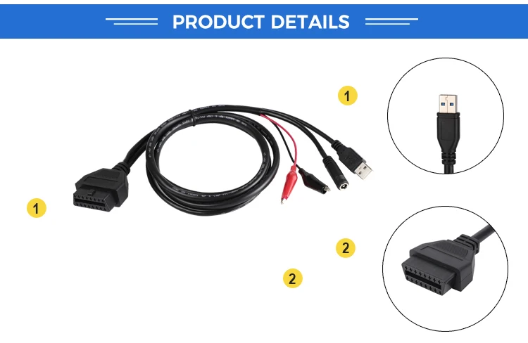 product 16pin  female to usb with dc55 and power clip usb to obd power clip cable for vga interface diagnostic diy programming-3