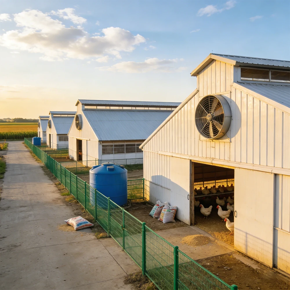 Fully Automated Broiler Poultry Prefab Steel Buildings
