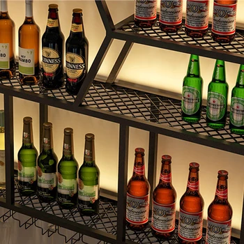 Commercial Bistro Furniture: Wall Mounted Iron Wine Rack with