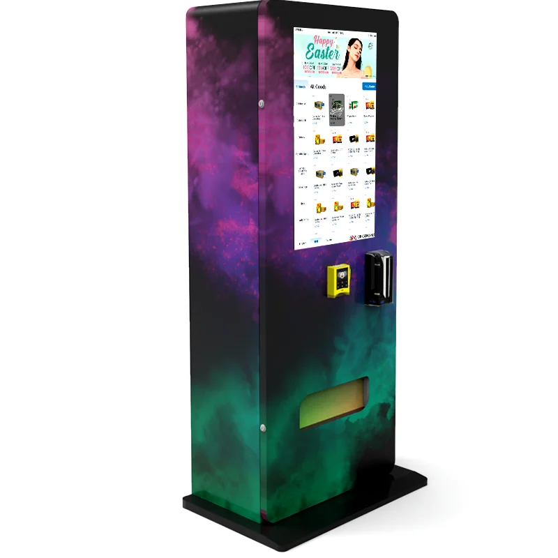 21+ Age Check Tobacco Vending Machine Wall Mounted QR Code Payment  Integration SDK Enabled Cloud-Based Management Touchscreen