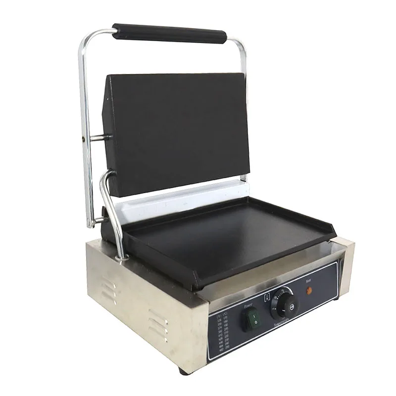 Commercial Electric Cast Iron Contact Sandwich Panini Press Maker Grill Griddle Machine - Image 3
