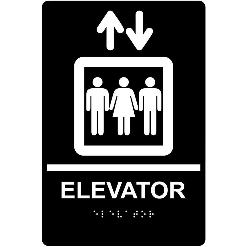 Elevator Braille Sign, ADA-Compliant Braille and Raised Letters Braille Raised Signage for Elevator & Stairway