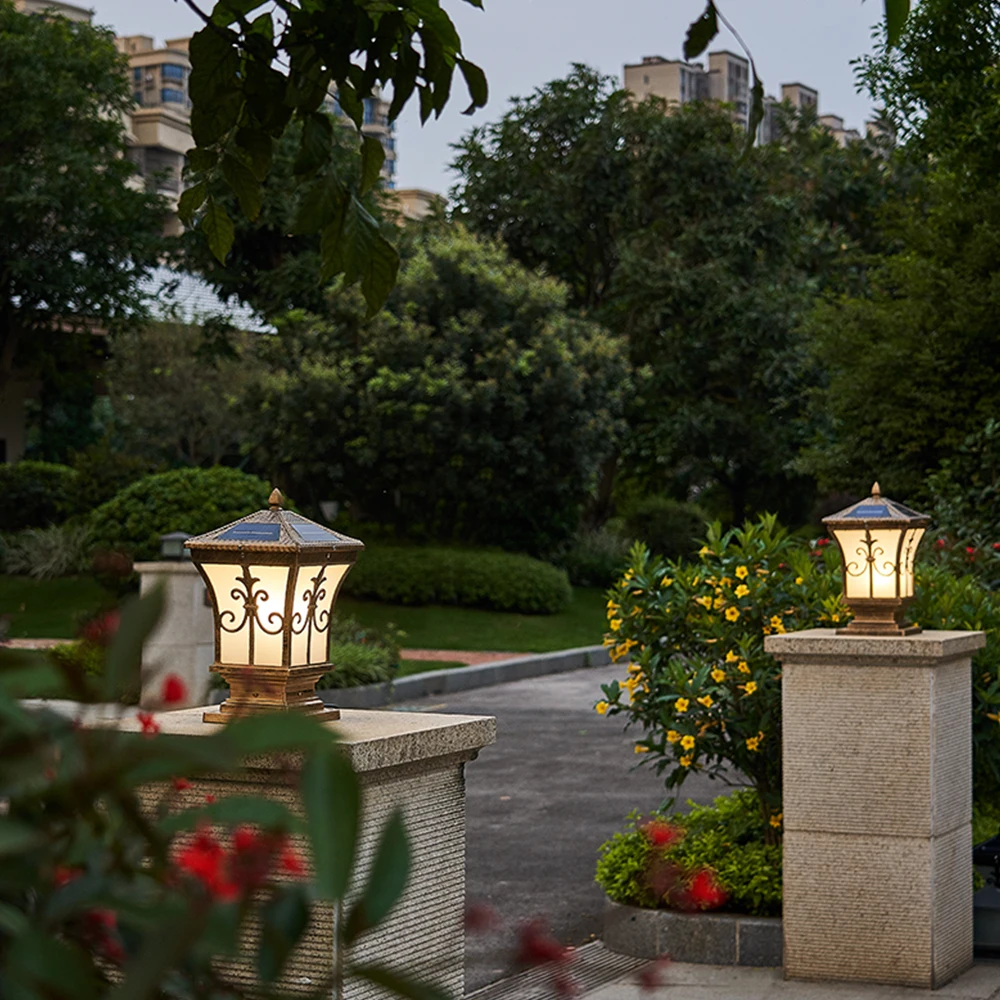 HIGH CLASS High Quality Classical Modern ABS Waterproof Outdoor Garden LED Solar Pillar Light