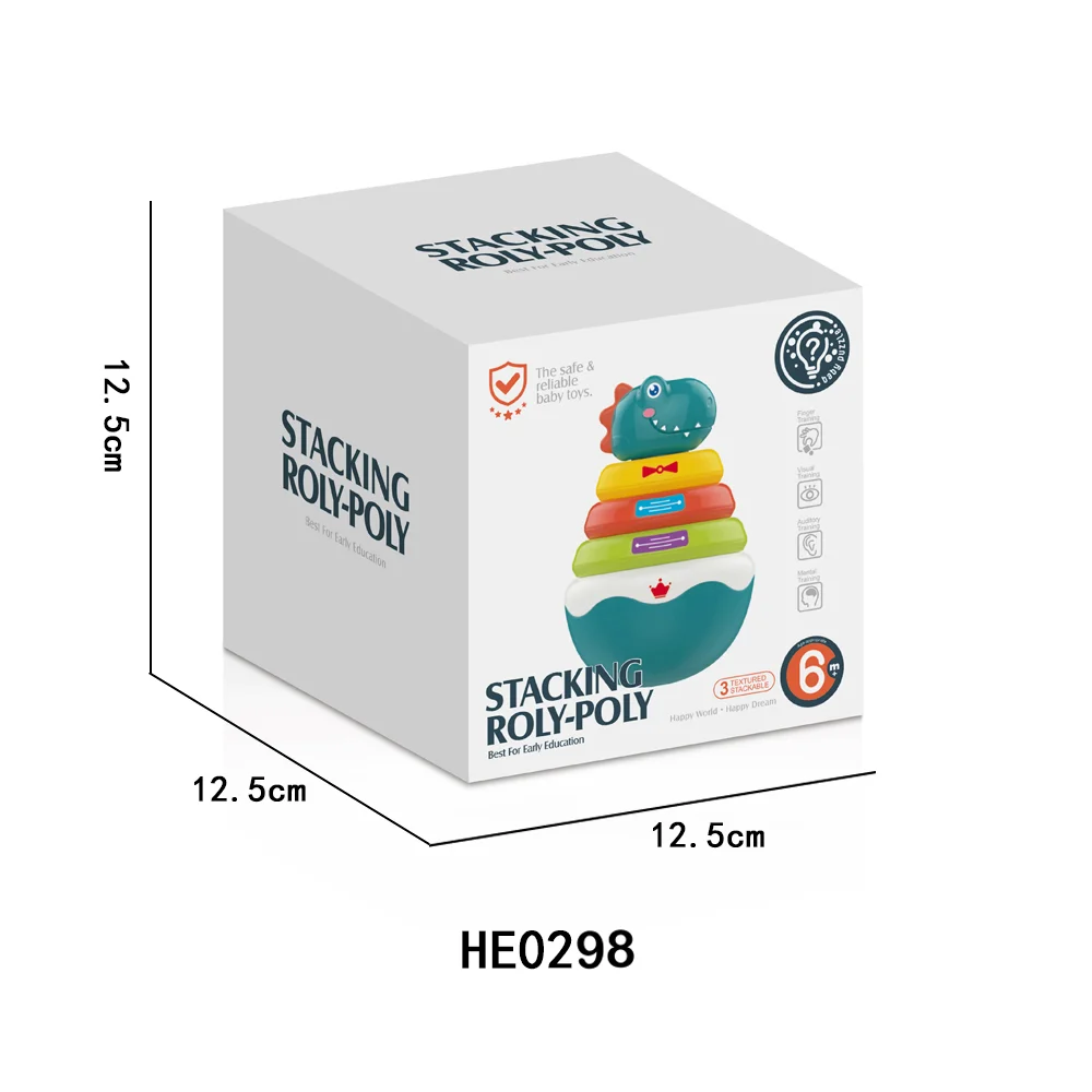 New Early Educational Dinosaur Sorting and Stacking Toy Tumbler Roly Poly Toys for Baby 1 Years Old