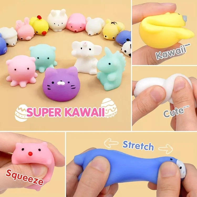 Stress Relief Mochi Squishy Toy Mini Cute Kawaii Tpr Soft Mochi Squeeze ...