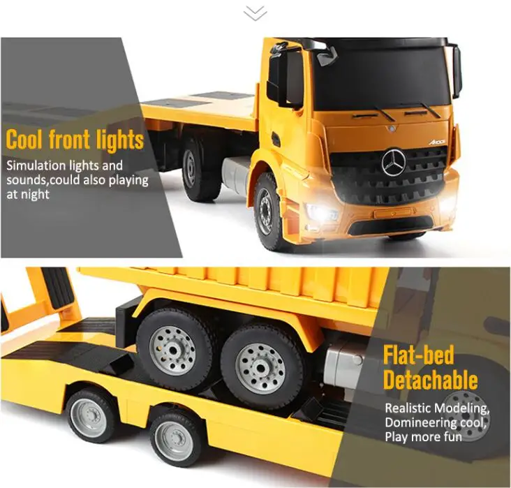 2.4G無線操縦式着脱式フラットベッドセミトレーラーエンジニアリング