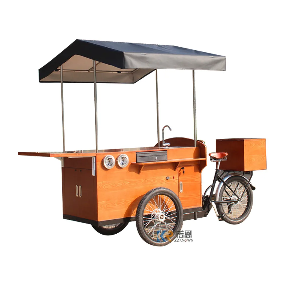 Pedal and Electric Mobile Coffee Cart Bike Food Coffee Bike for Sale